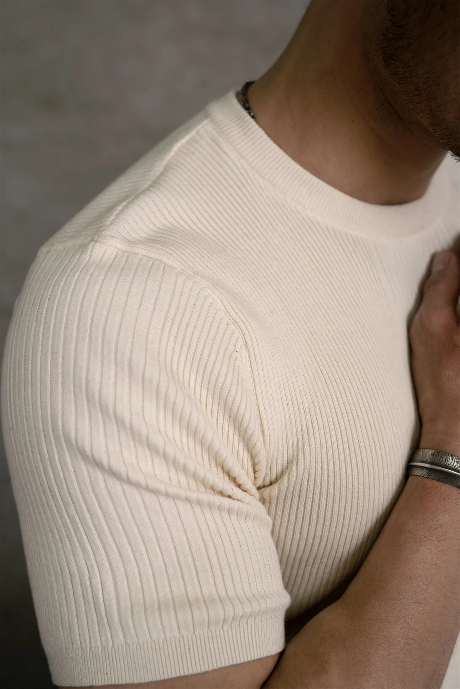 Men's Knitted Stretched T-shirt