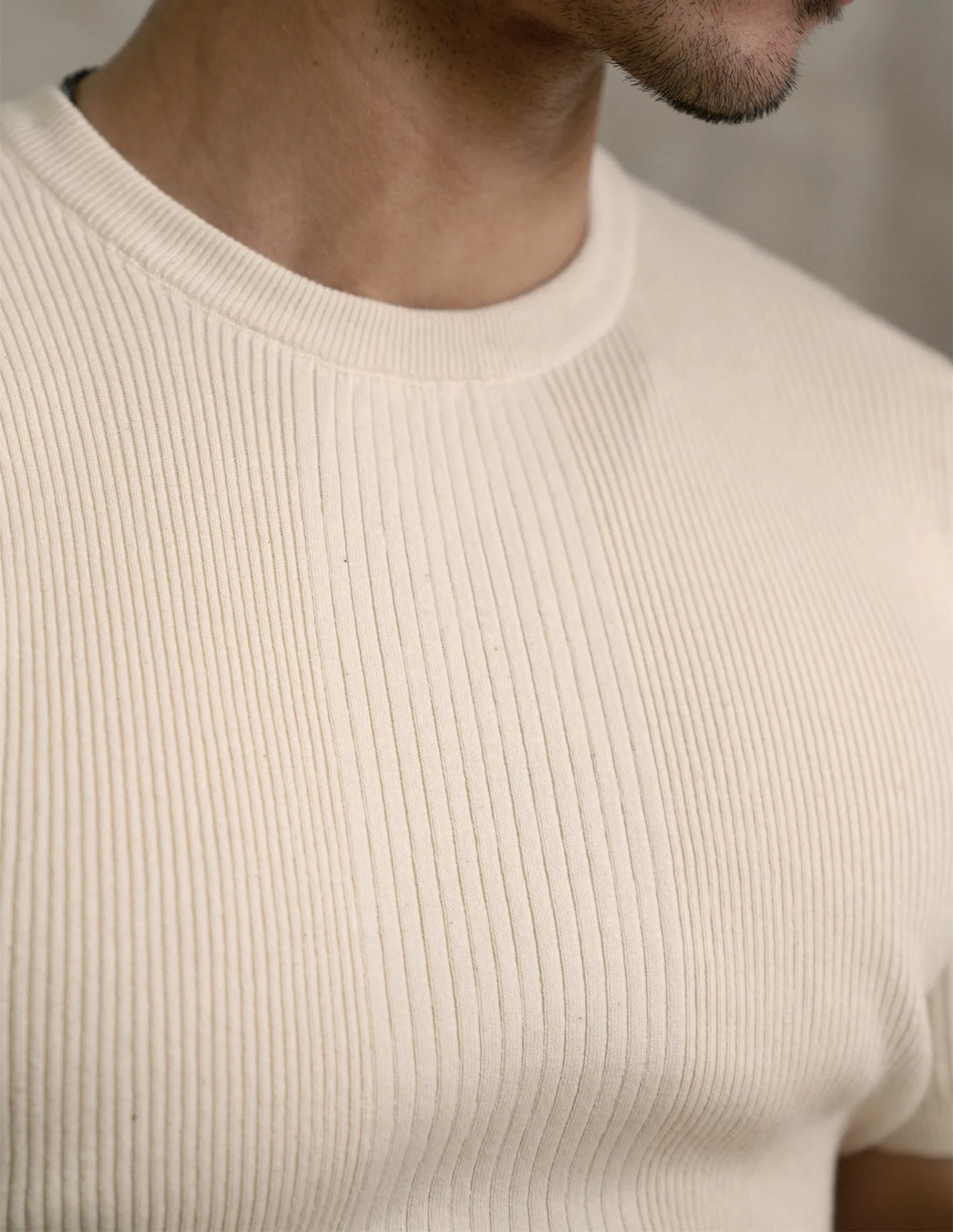 Men's Knitted Stretched T-shirt