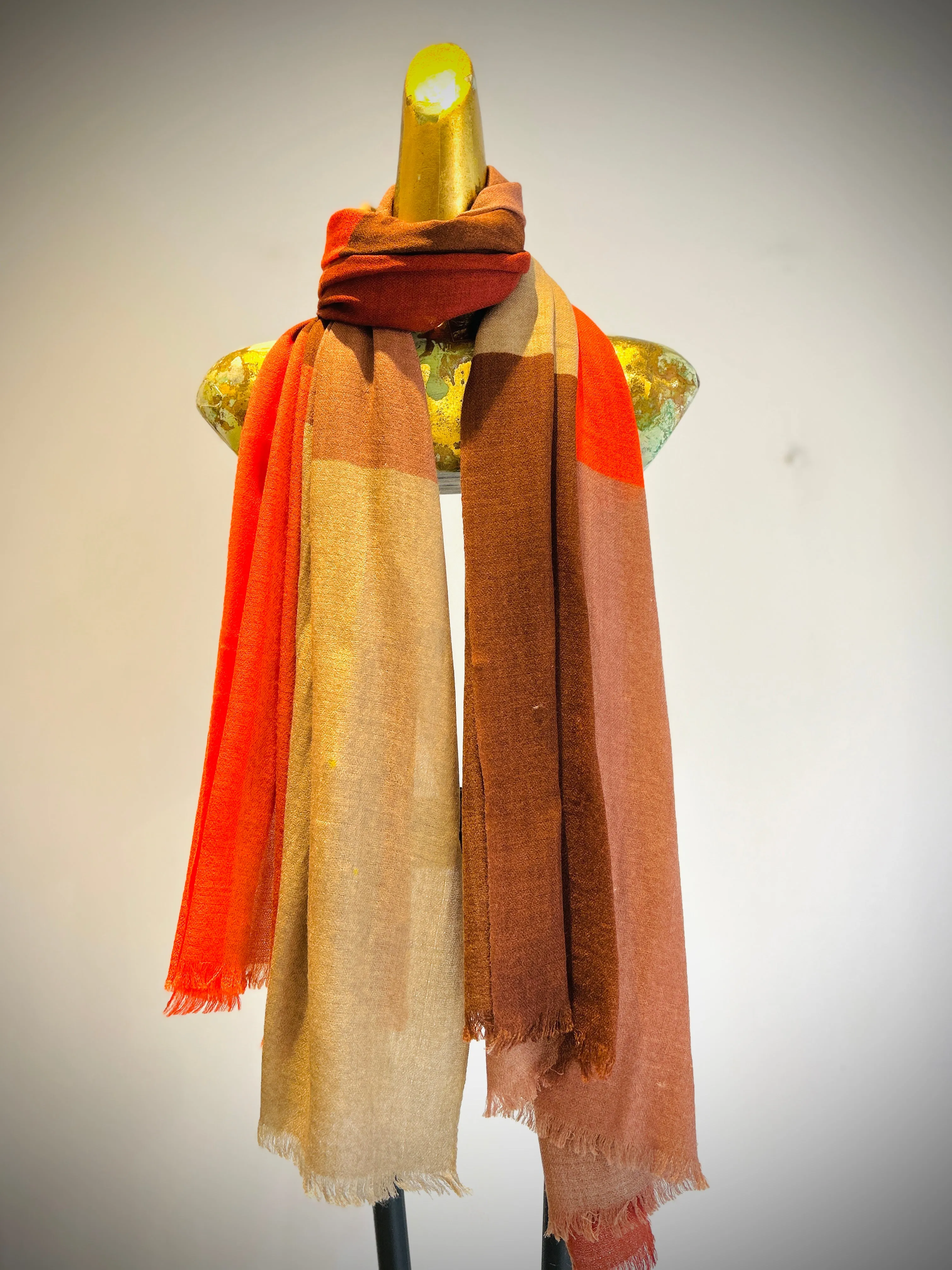 Merino Wool Silk Printed Shawl.     April Sale 25% Off ....At Checkout Use Code April25
