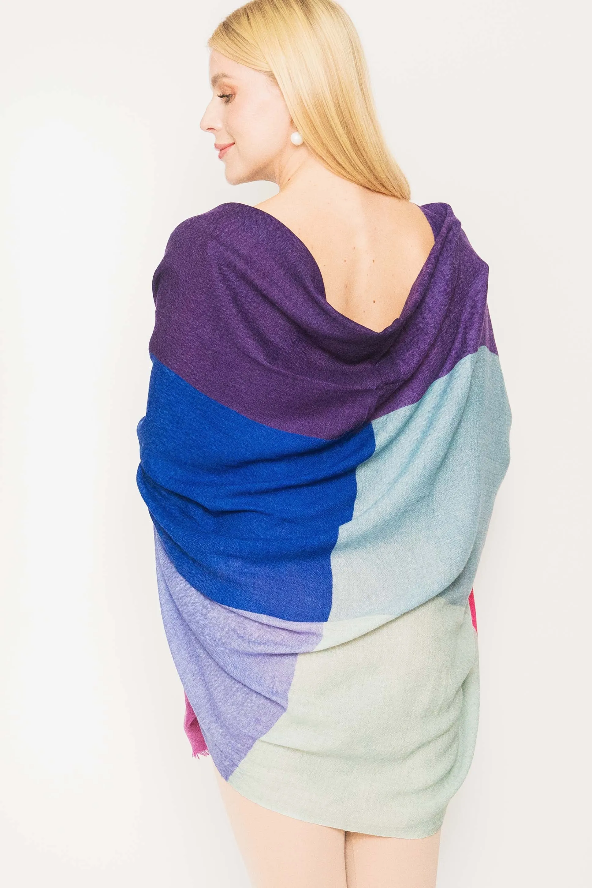 Merino Wool Silk Printed Shawl.     April Sale 25% Off ....At Checkout Use Code April25
