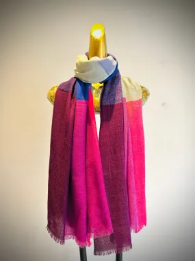 Merino Wool Silk Printed Shawl.     April Sale 25% Off ....At Checkout Use Code April25