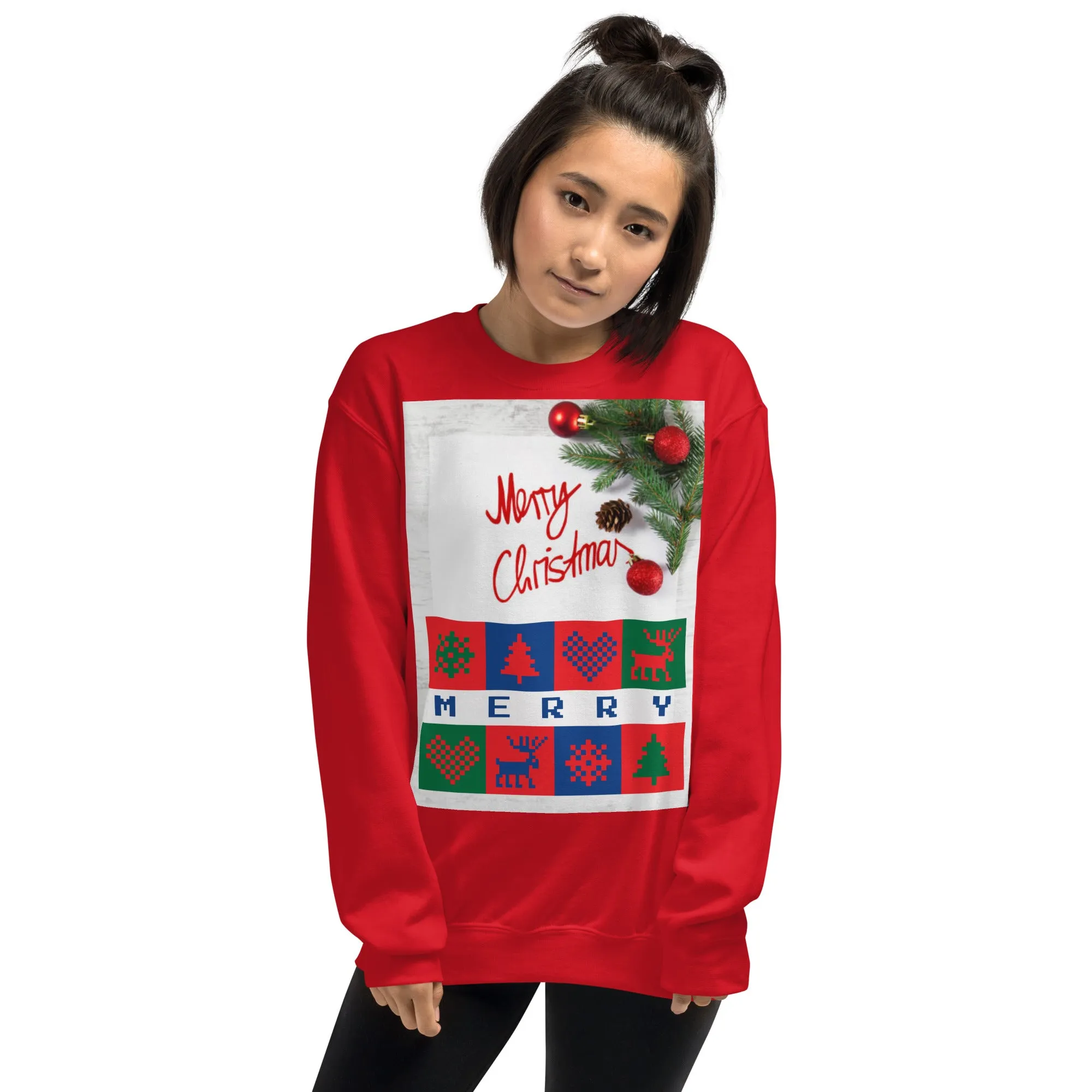 Merry Christmas Sweatshirt (Glamourange Christmas Sweatshirt Womens)