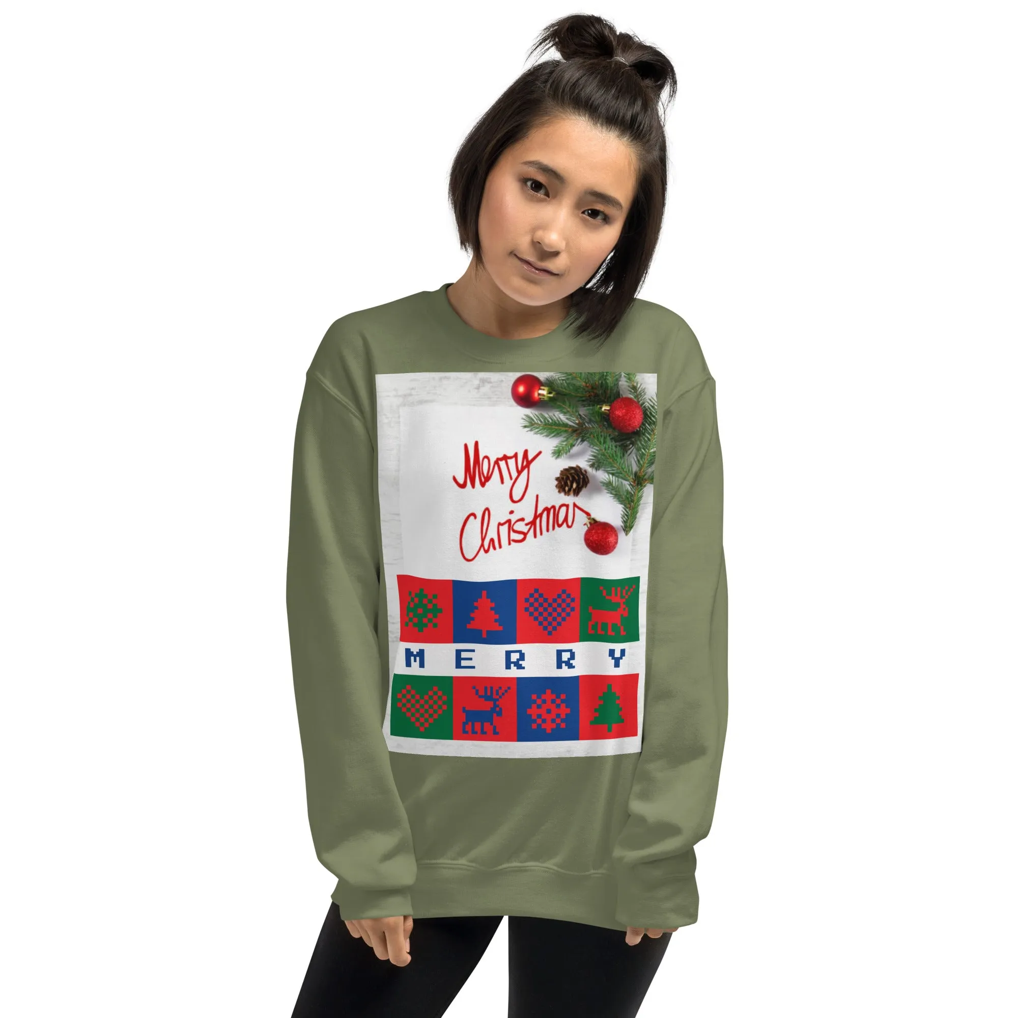 Merry Christmas Sweatshirt (Glamourange Christmas Sweatshirt Womens)