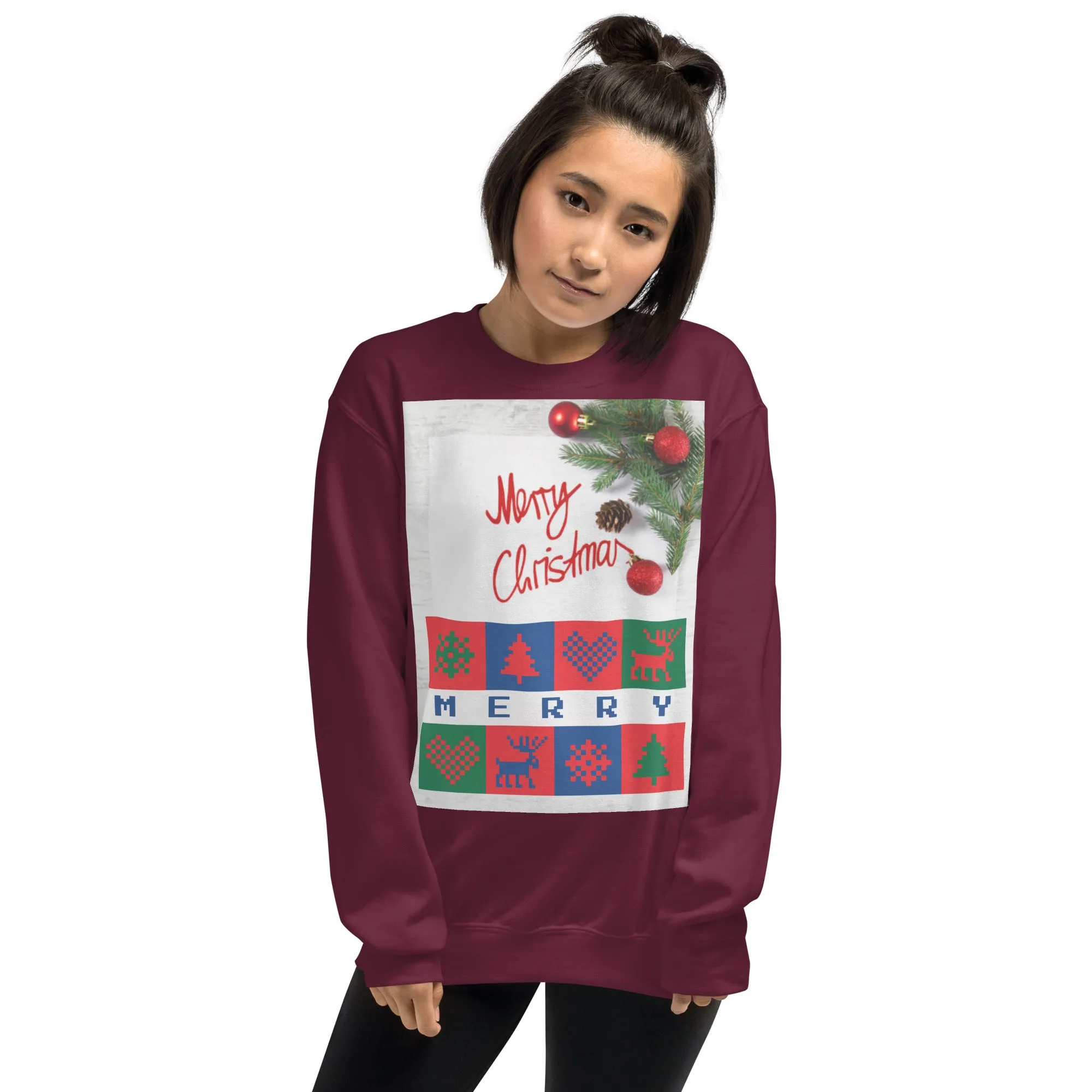 Merry Christmas Sweatshirt (Glamourange Christmas Sweatshirt Womens)