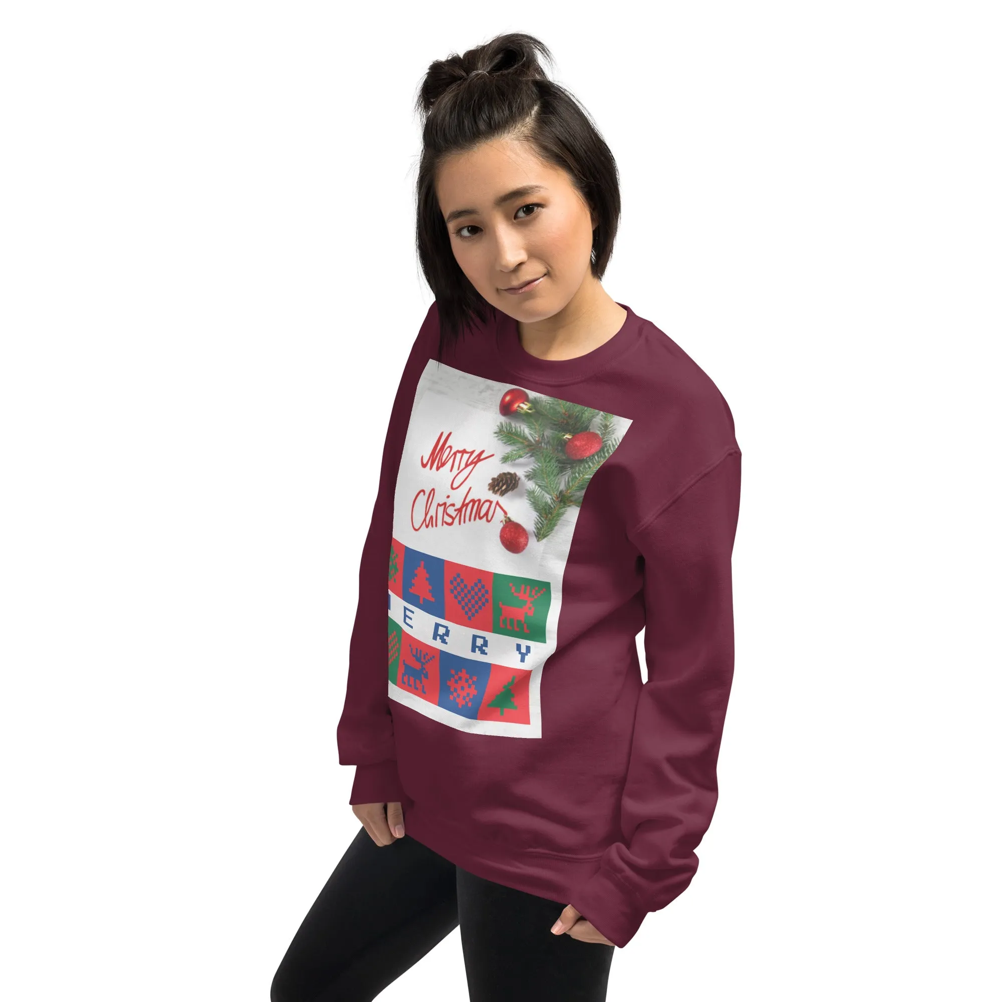 Merry Christmas Sweatshirt (Glamourange Christmas Sweatshirt Womens)