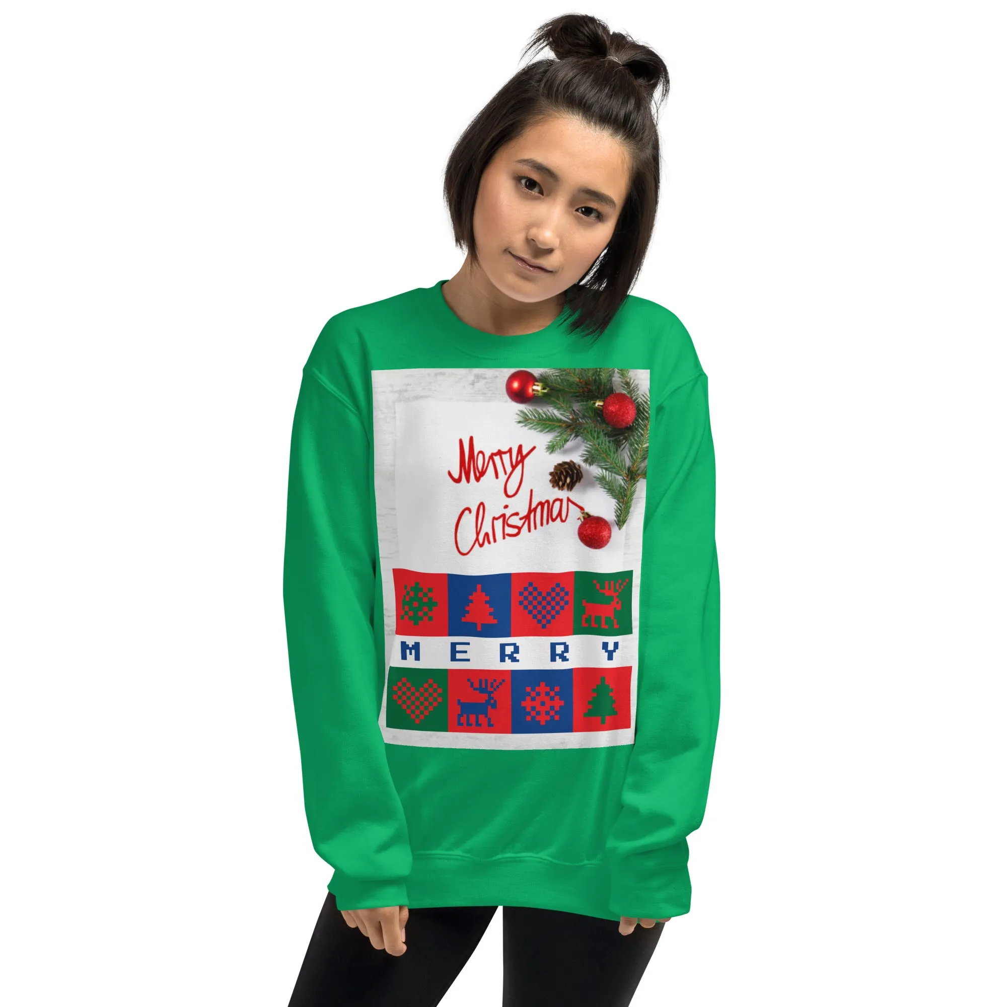 Merry Christmas Sweatshirt (Glamourange Christmas Sweatshirt Womens)