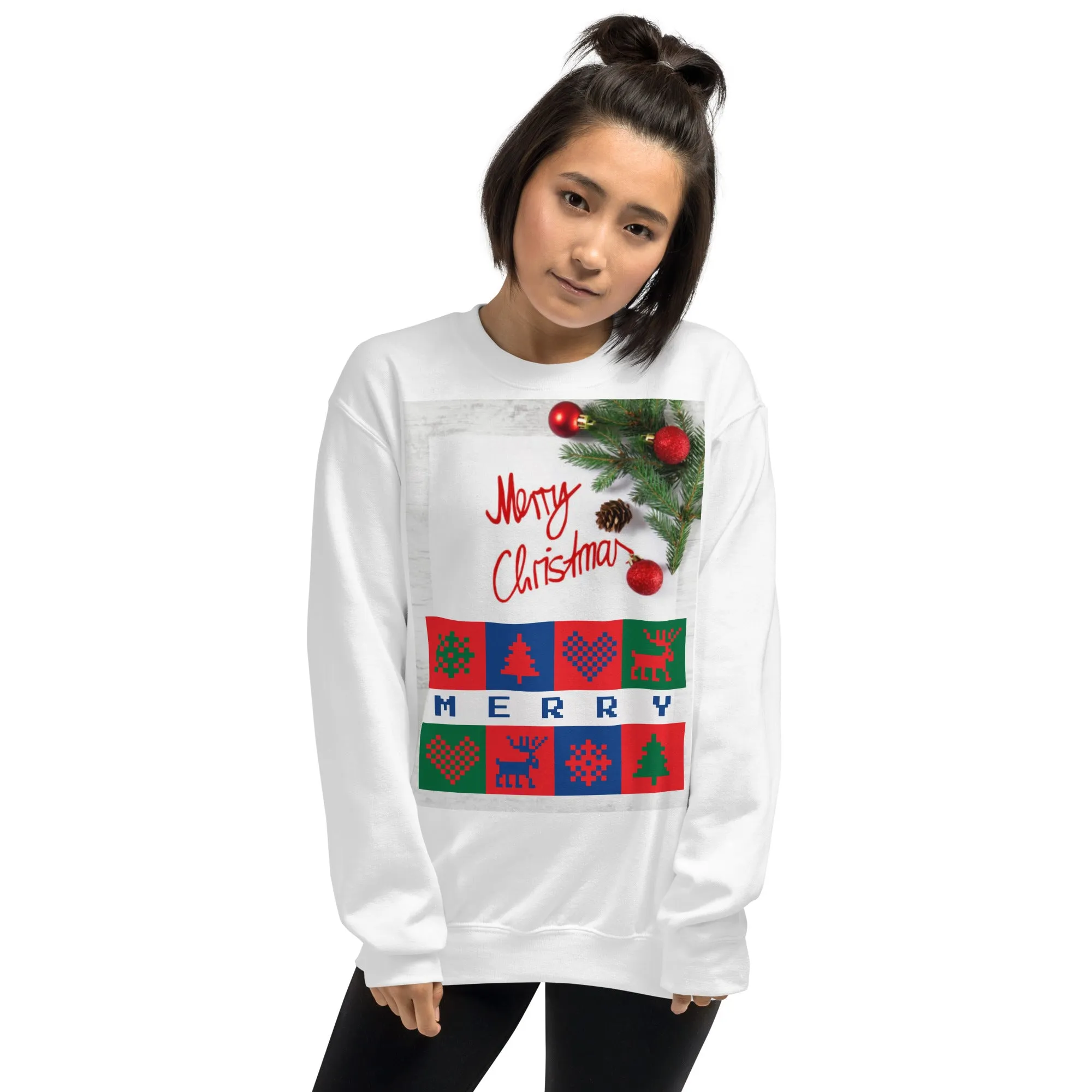 Merry Christmas Sweatshirt (Glamourange Christmas Sweatshirt Womens)