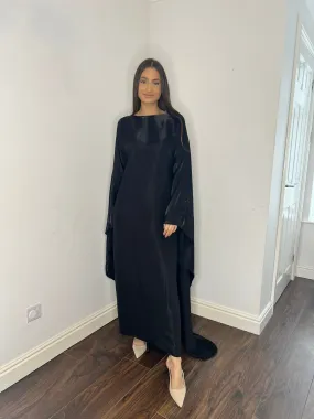 Mina Cape Dress- Shimmer Black