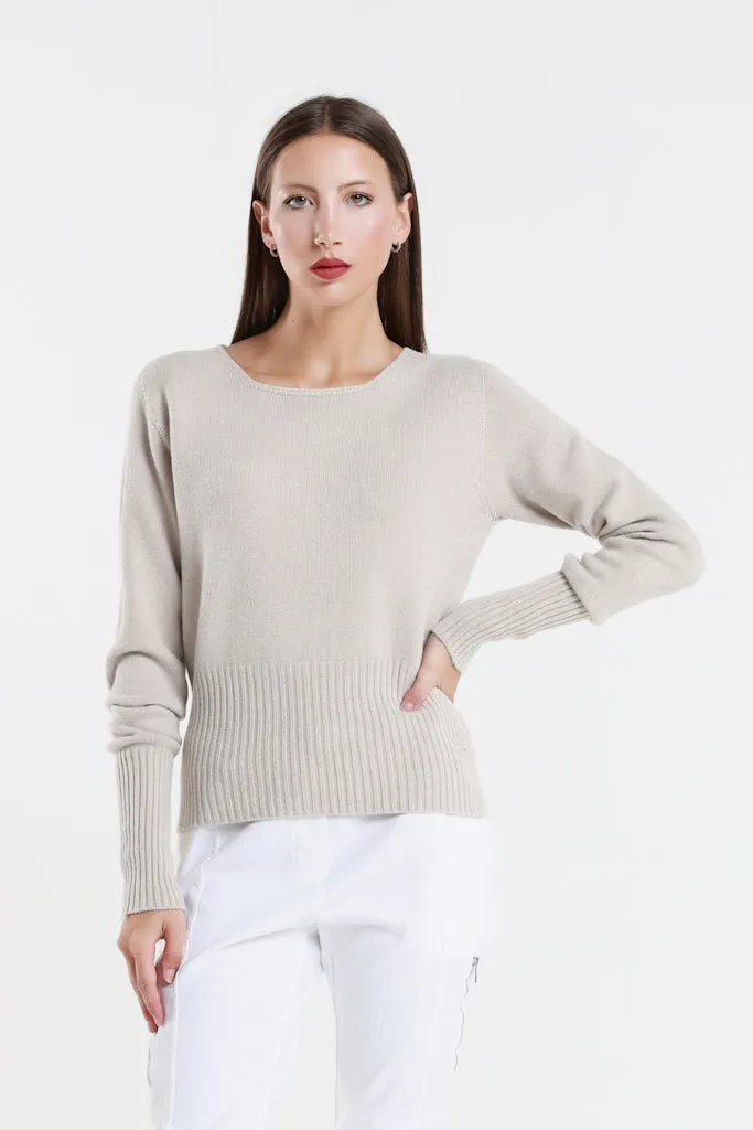 Monica Seriously Soft LS Ribbed Bottom Short Sweater (BLS436)