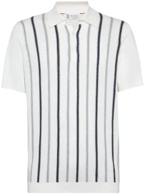 Monili Stripe-Print Polo Jumper
