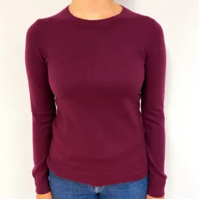 Mulberry Purple Cashmere Crew Neck Jumper Small