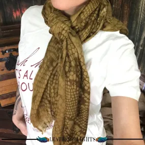 Mustard Snake Print Scarf