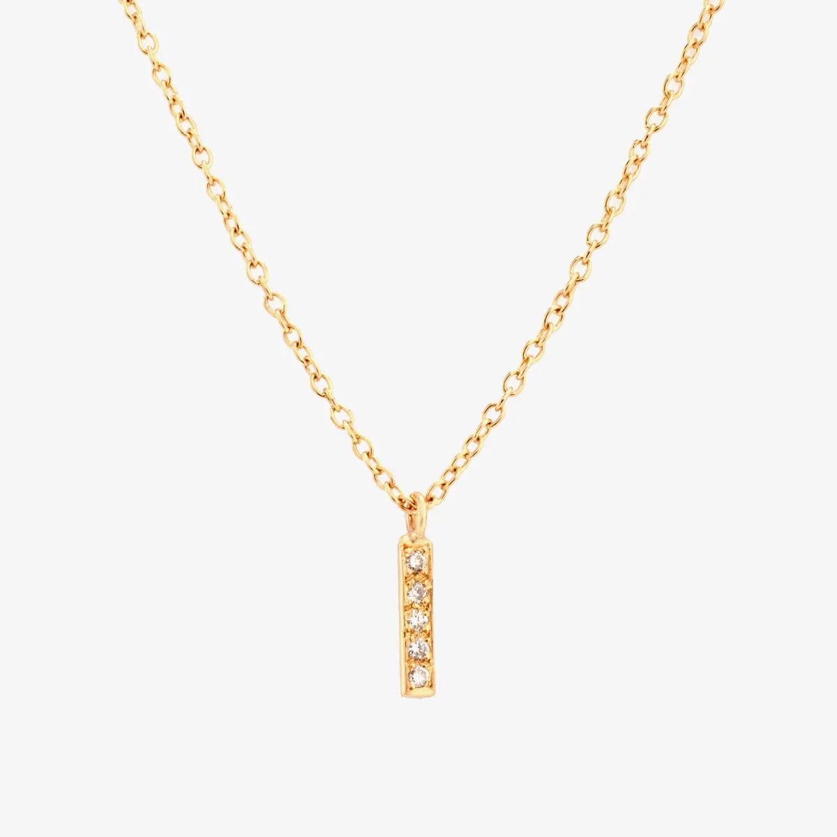 N1208W | Small Diamond Bar Necklace