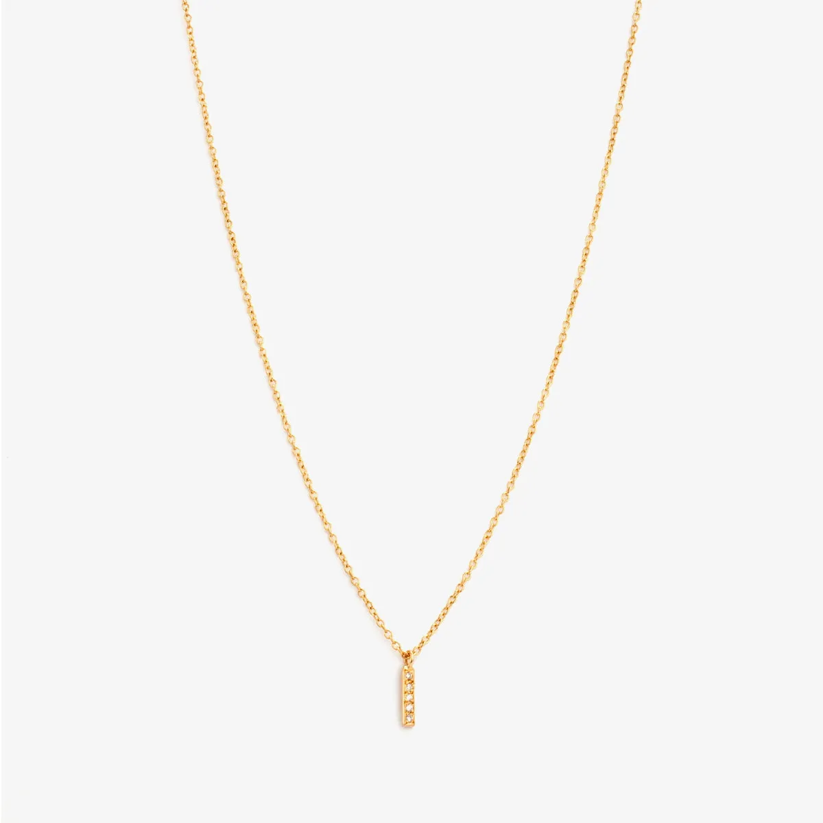 N1208W | Small Diamond Bar Necklace
