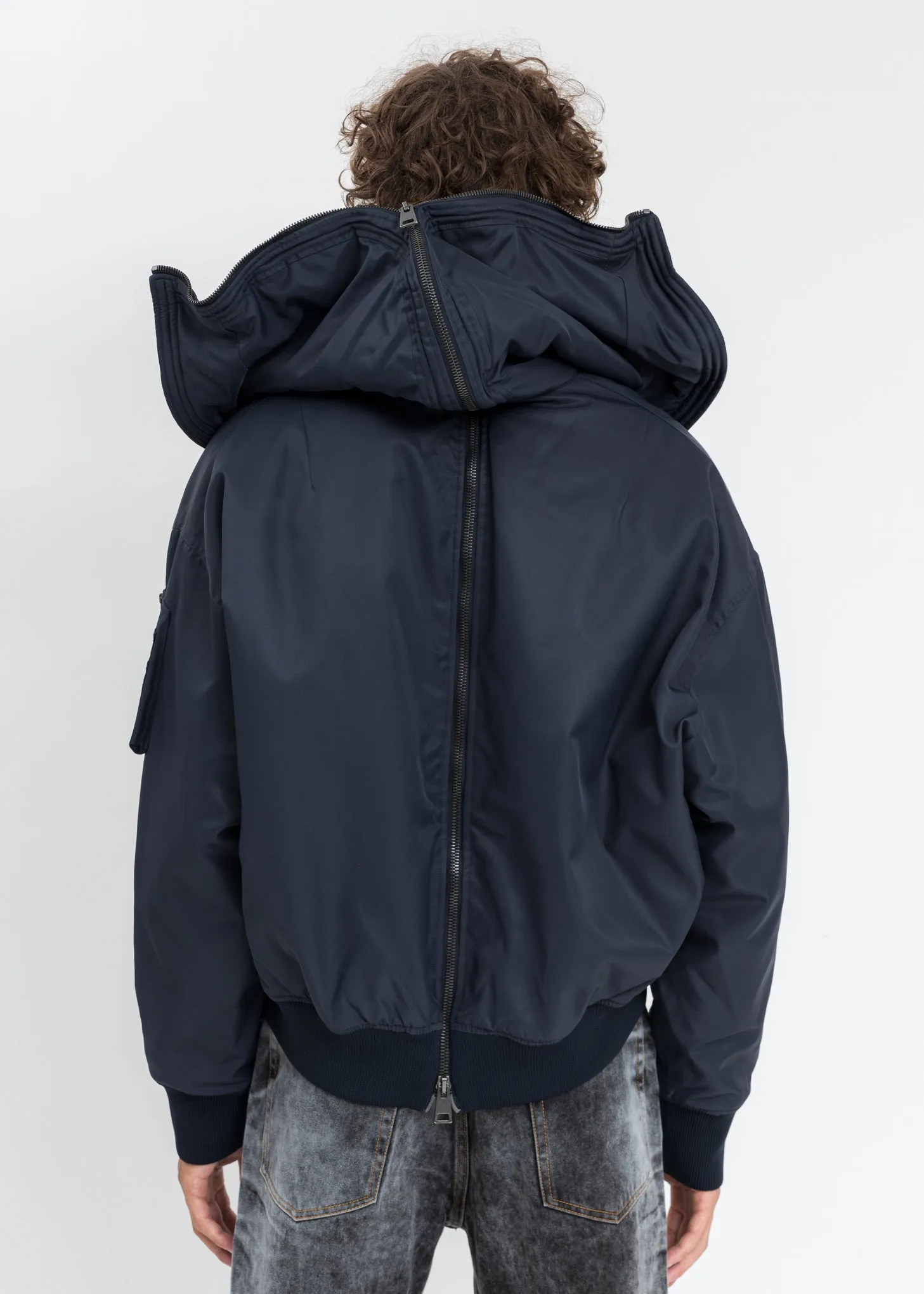 Navy Split Bomber Jacket