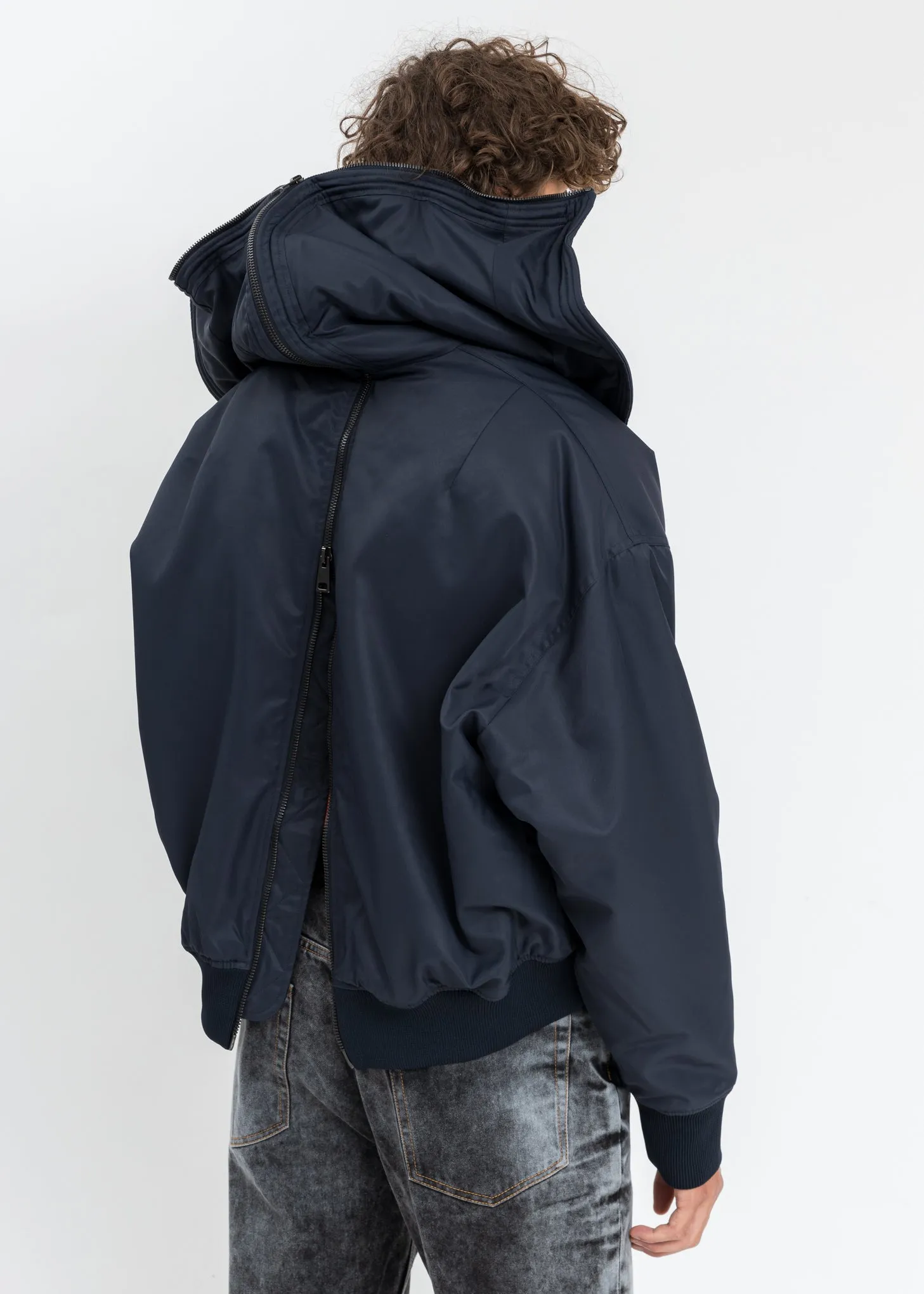 Navy Split Bomber Jacket