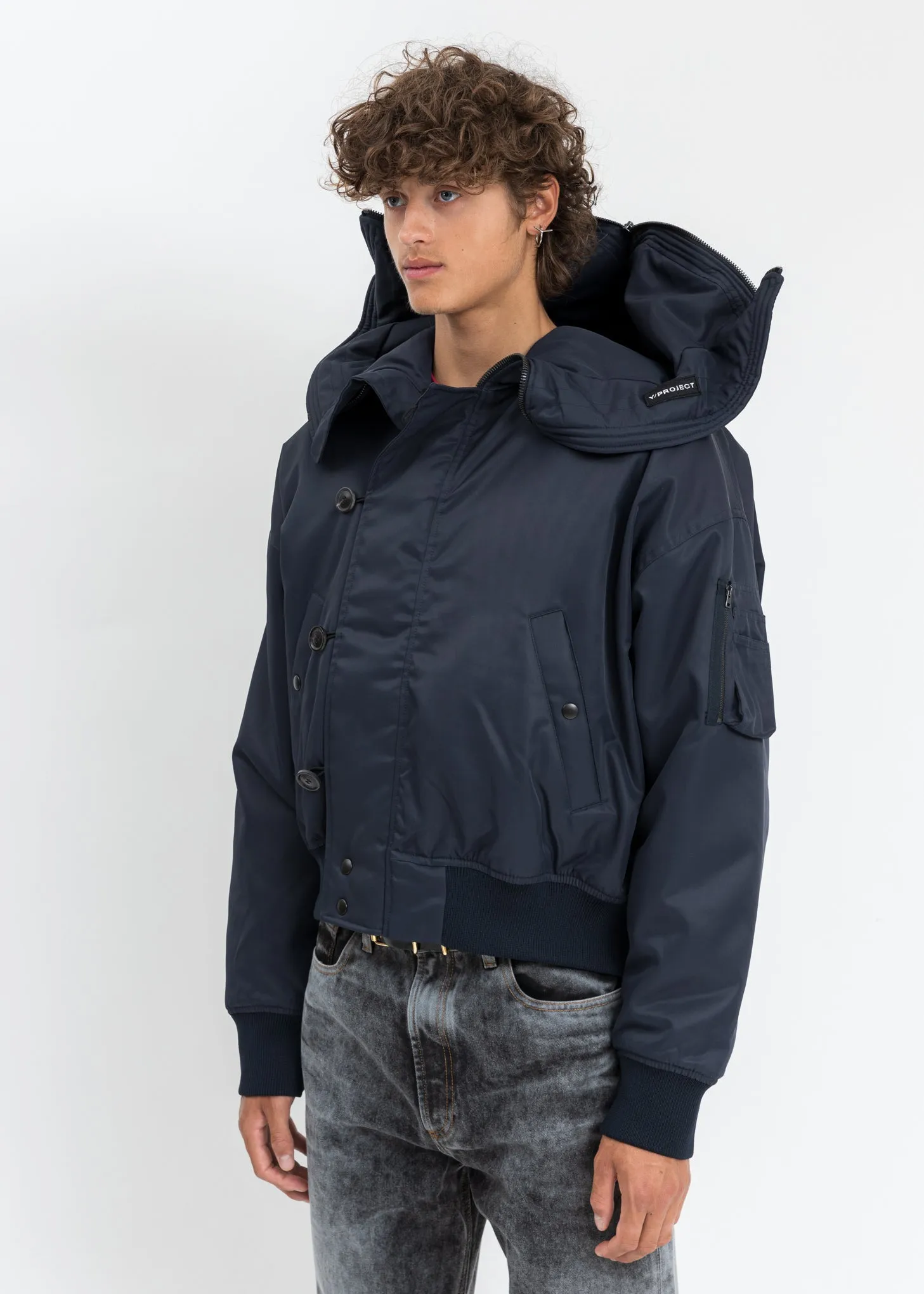 Navy Split Bomber Jacket