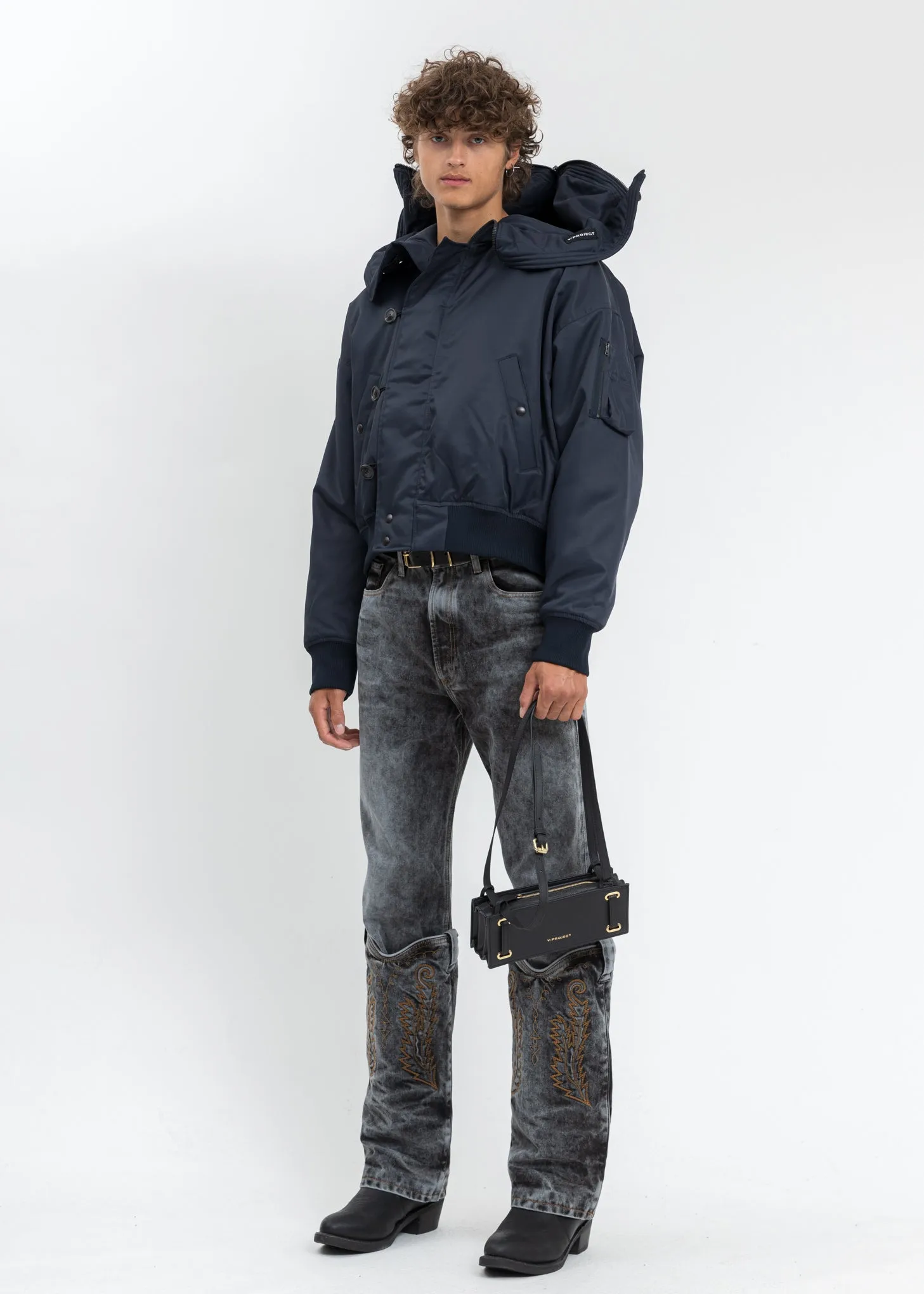 Navy Split Bomber Jacket
