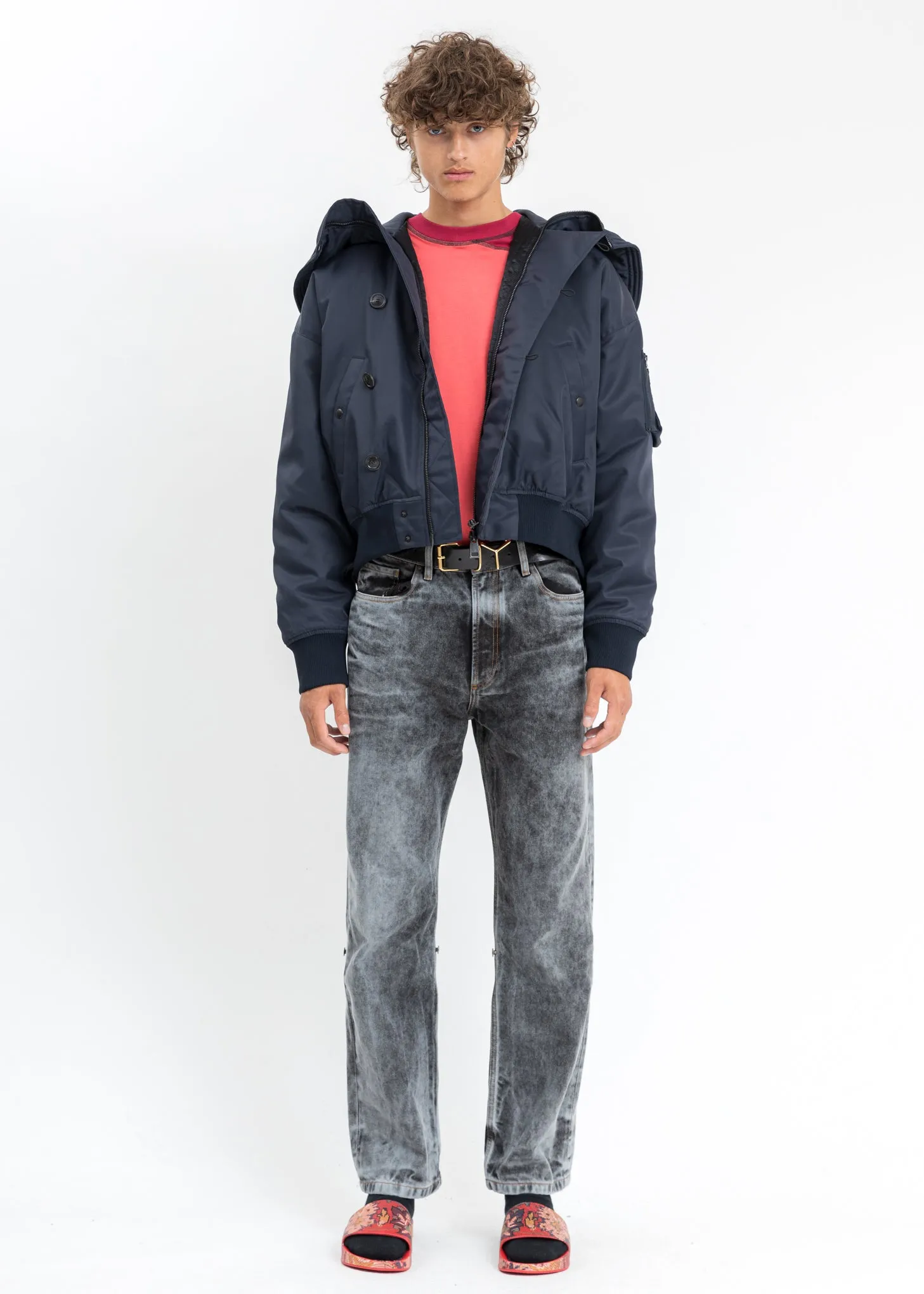 Navy Split Bomber Jacket