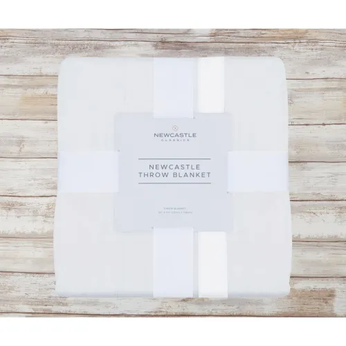 Newcastle Classics Pure White Cotton Throw Blanket