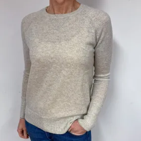 Oatmeal Sweatshirt Style Cashmere Crew Neck Jumper Medium