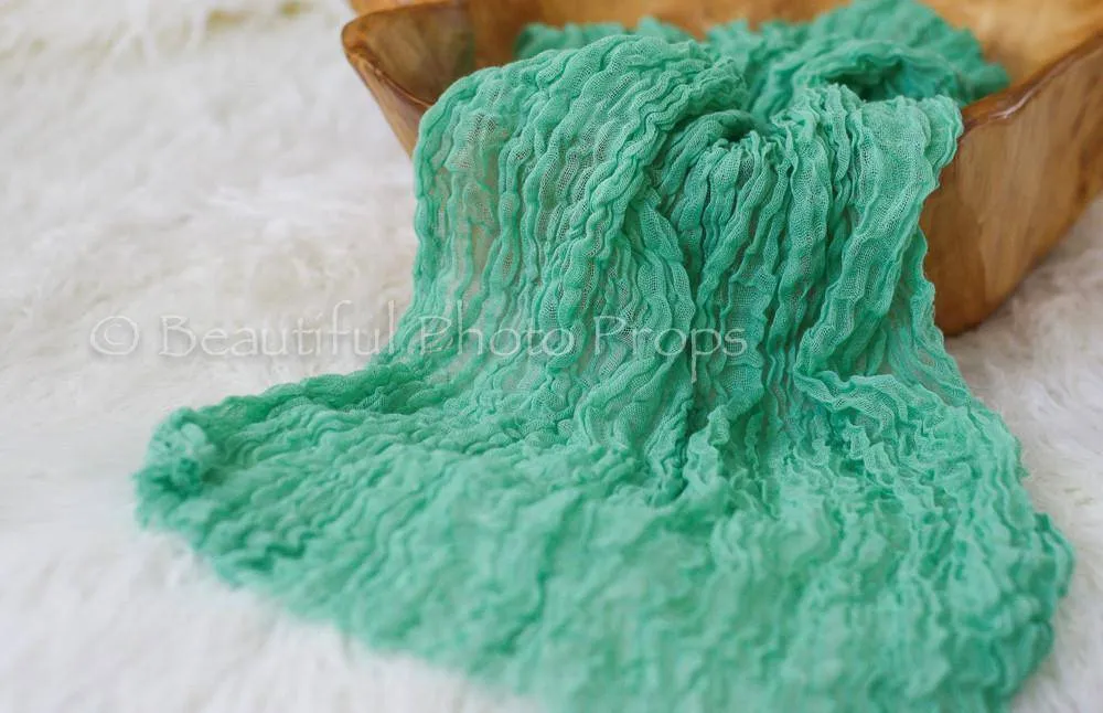 Ocean Blue Green Cheesecloth Baby Wrap Cheese Cloth Layering Piece