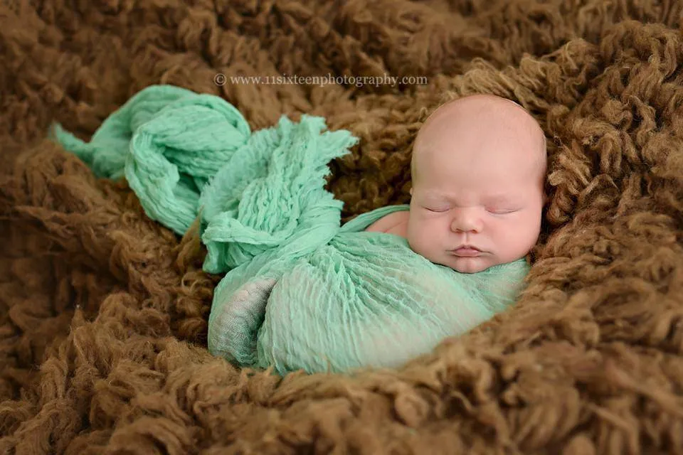 Ocean Blue Green Cheesecloth Baby Wrap Cheese Cloth Layering Piece
