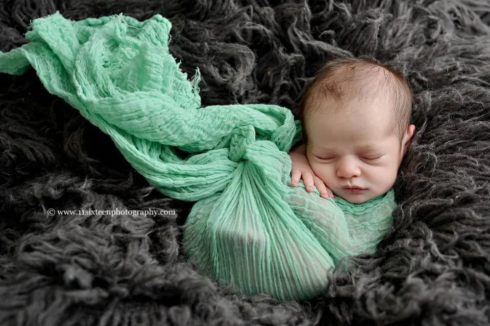 Ocean Blue Green Cheesecloth Baby Wrap Cheese Cloth Layering Piece