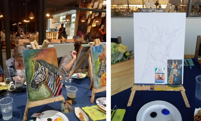 Painting Social Event for 2 including Light Lunch with Paint and Pretzels