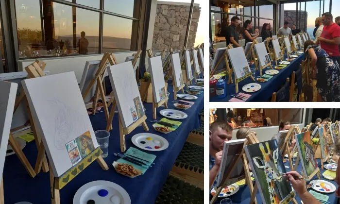 Painting Social Event for 2 including Light Lunch with Paint and Pretzels