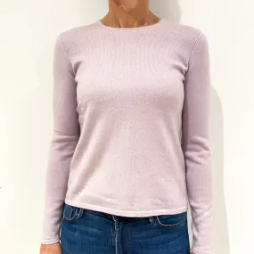 Palest Lavender Purple Cashmere Crew Neck Jumper Small