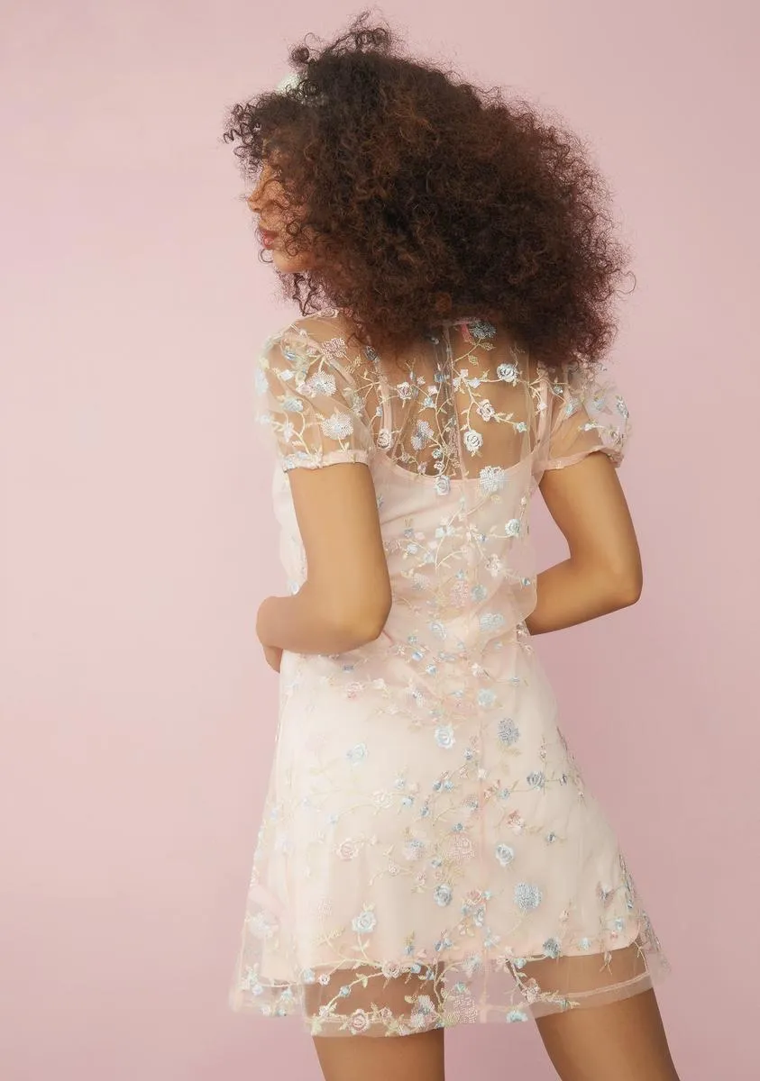 Peony Forbidden Garden Embroidered Dress