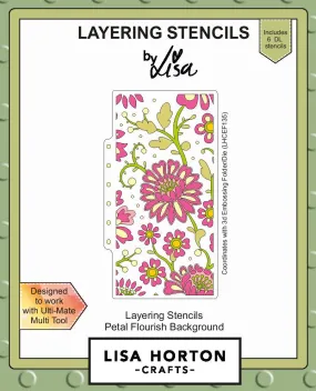 Petal flourish background DL Layering Stencils