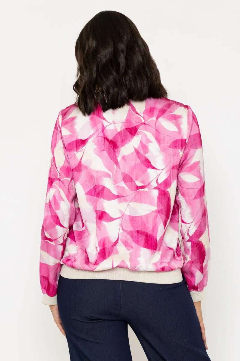 Pink Printed Bomber Jacket