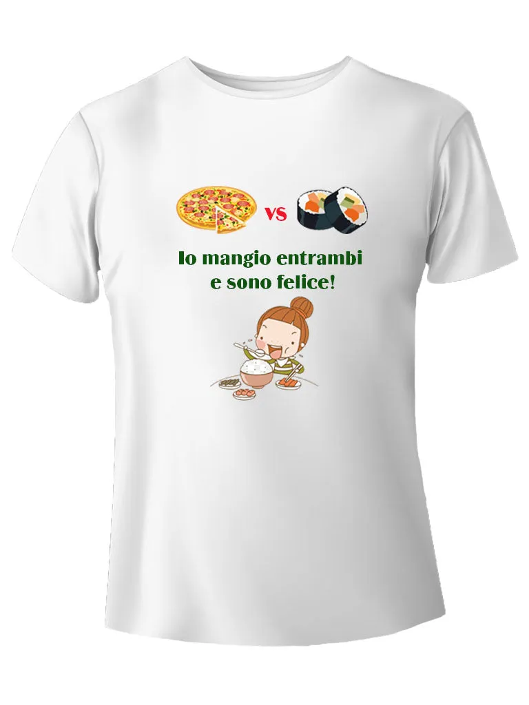 Pizza vs sushi t-shirt