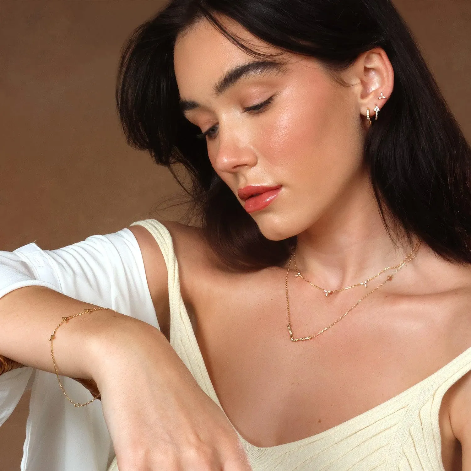 Quercus Alba Tree Branch Bar Necklace