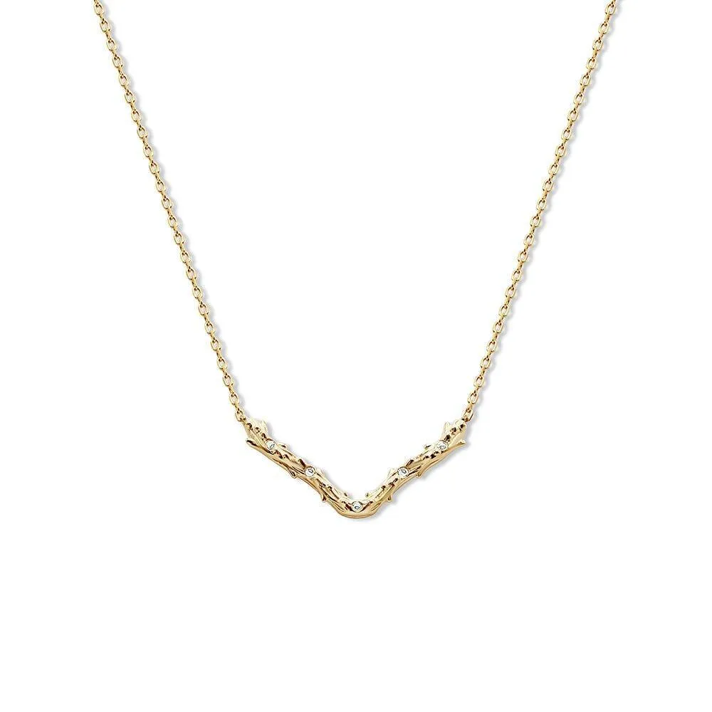 Quercus Alba Tree Branch Bar Necklace