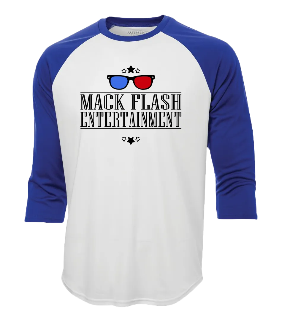 "Mack Flash Entertainment" Adult Cotton Baseball Shirt
