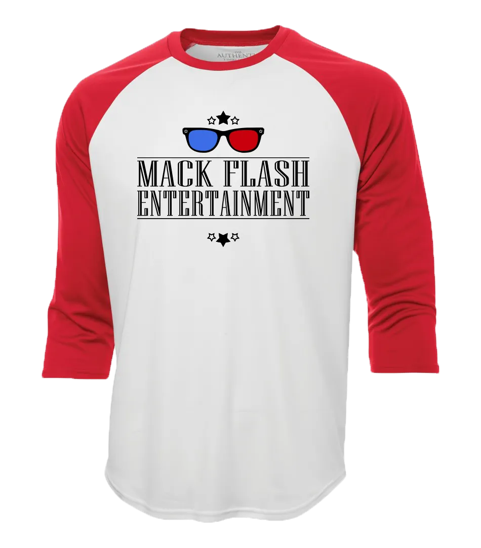 "Mack Flash Entertainment" Adult Cotton Baseball Shirt