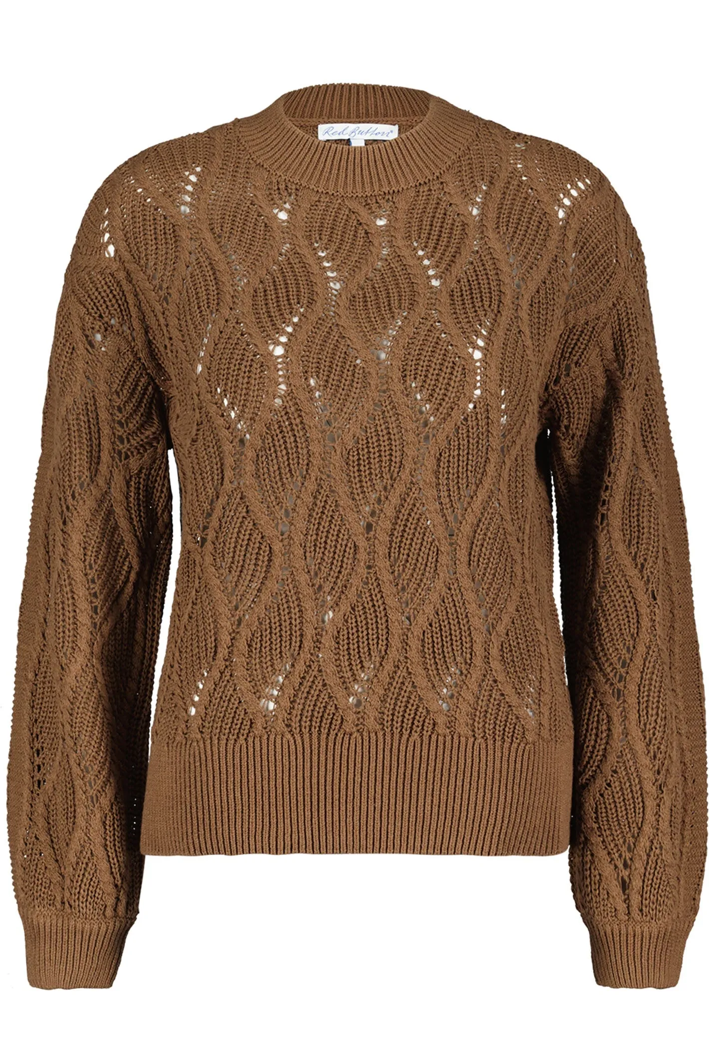 Red Button SRB4360 Fanny Swirl Jumper Cognac Brown