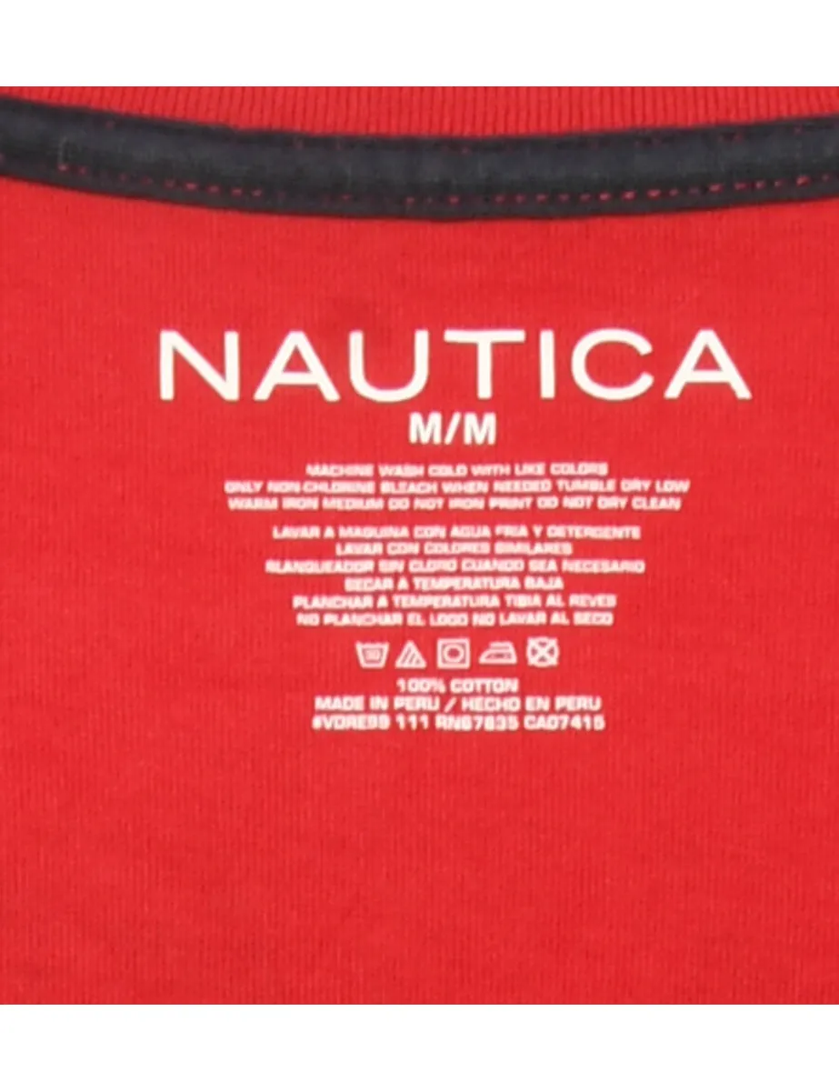 Red Nautica Printed T-shirt - M