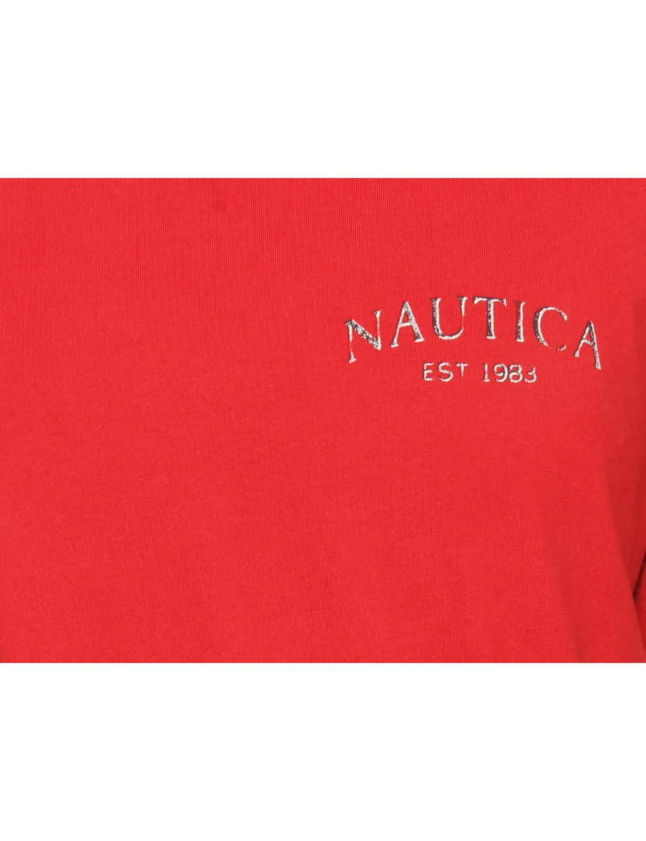 Red Nautica Printed T-shirt - M