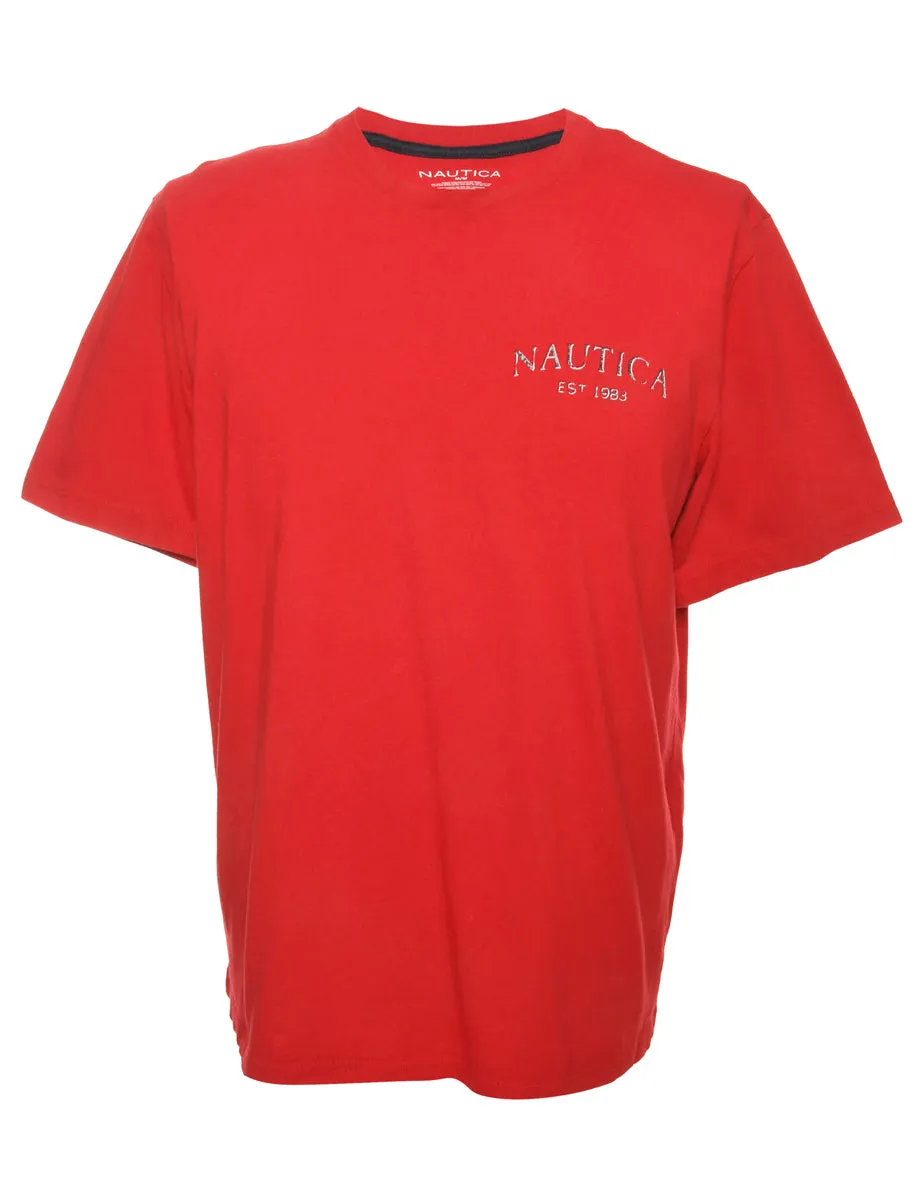 Red Nautica Printed T-shirt - M
