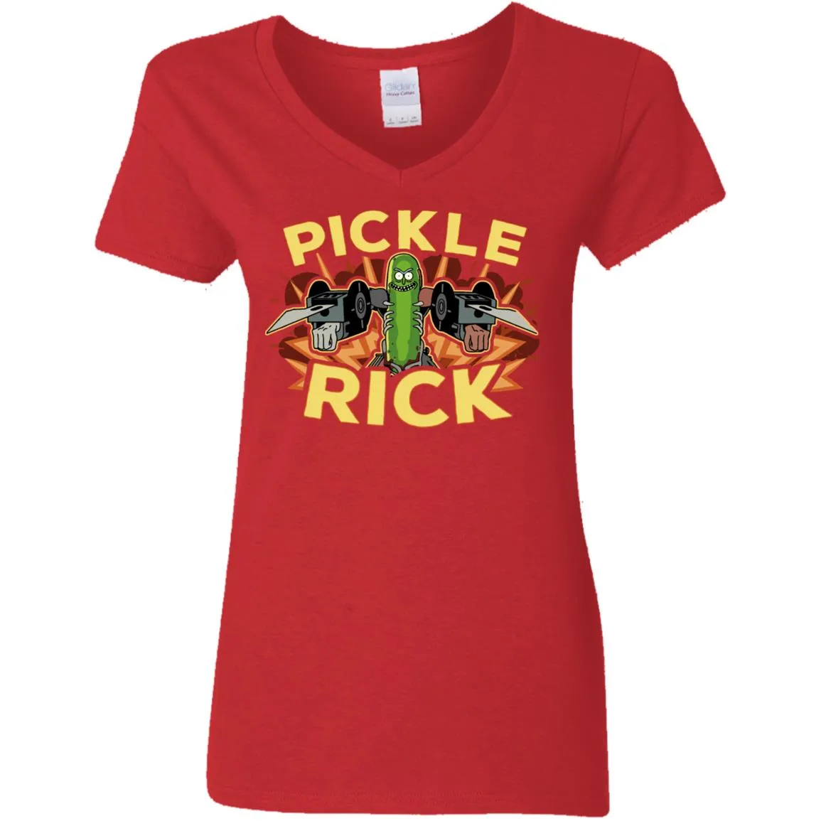 Rick And Morty Pickle Rick Women V-Neck T-Shirt
