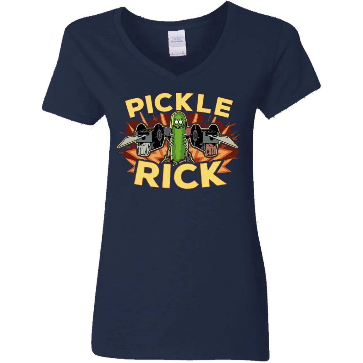 Rick And Morty Pickle Rick Women V-Neck T-Shirt