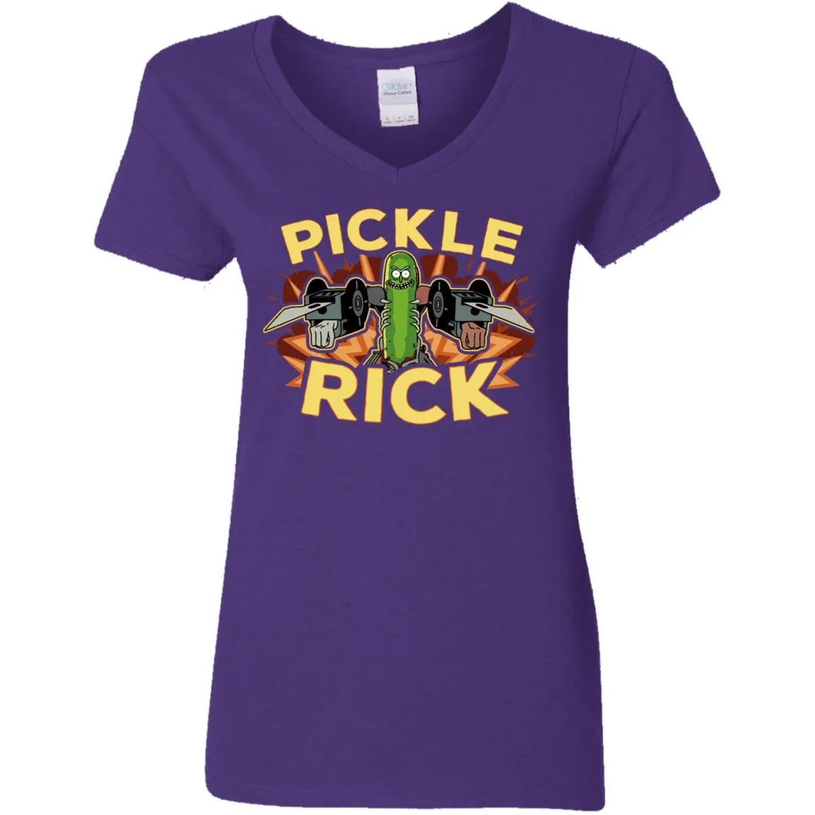 Rick And Morty Pickle Rick Women V-Neck T-Shirt