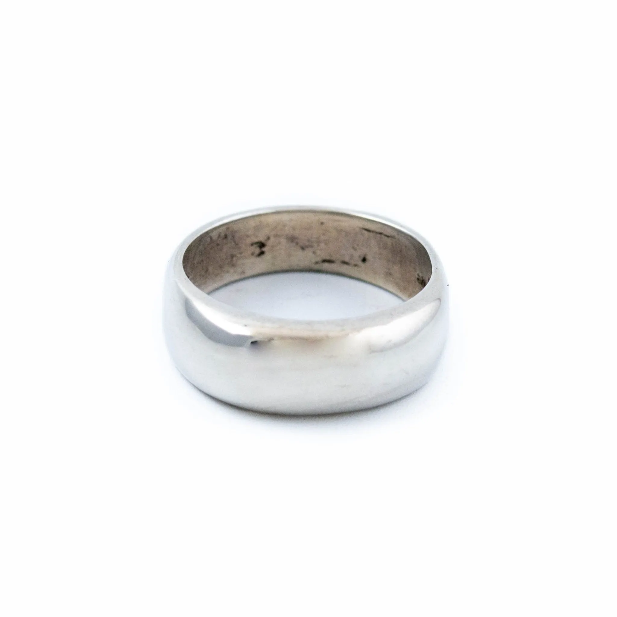 Rounded Square-Cut Silver Ring
