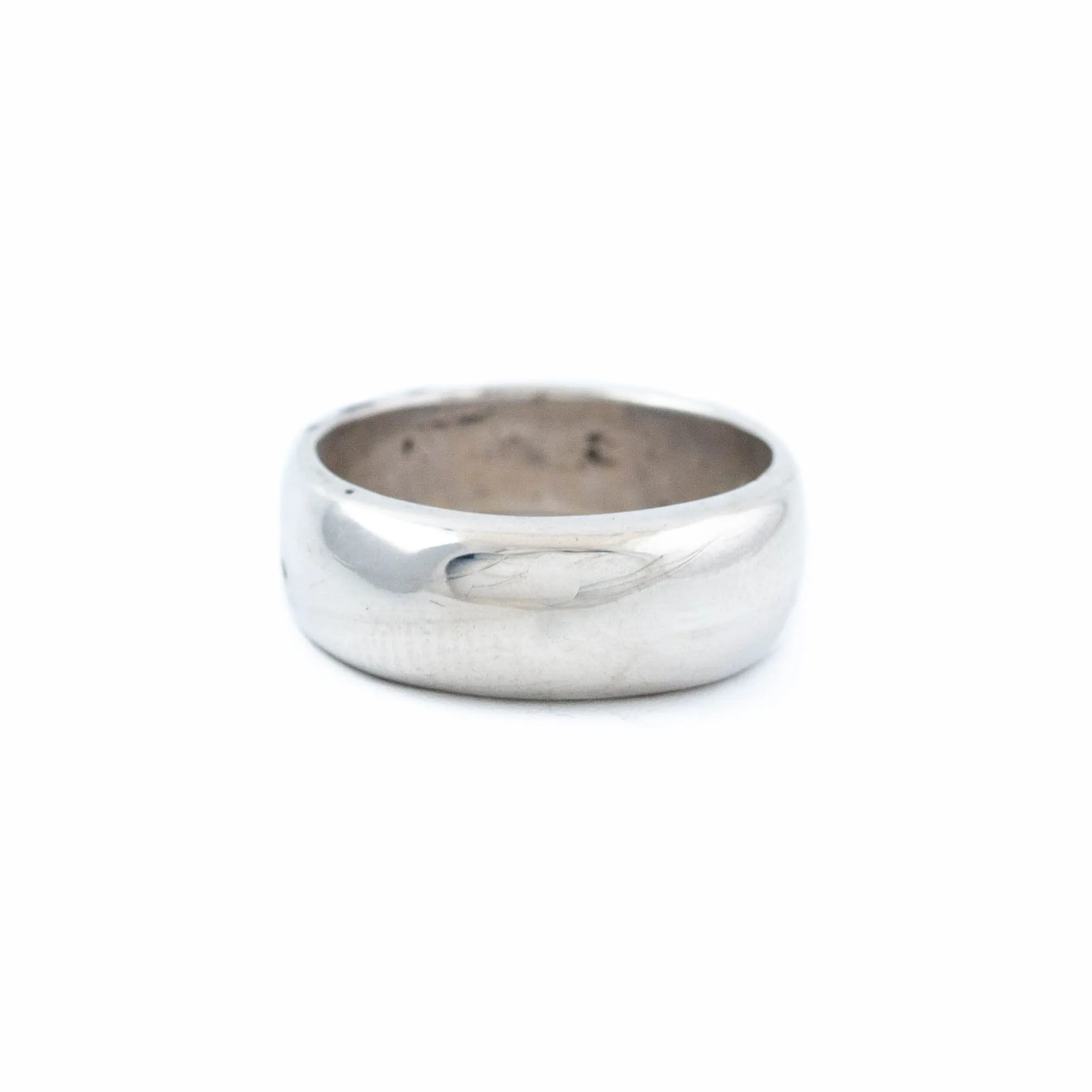Rounded Square-Cut Silver Ring