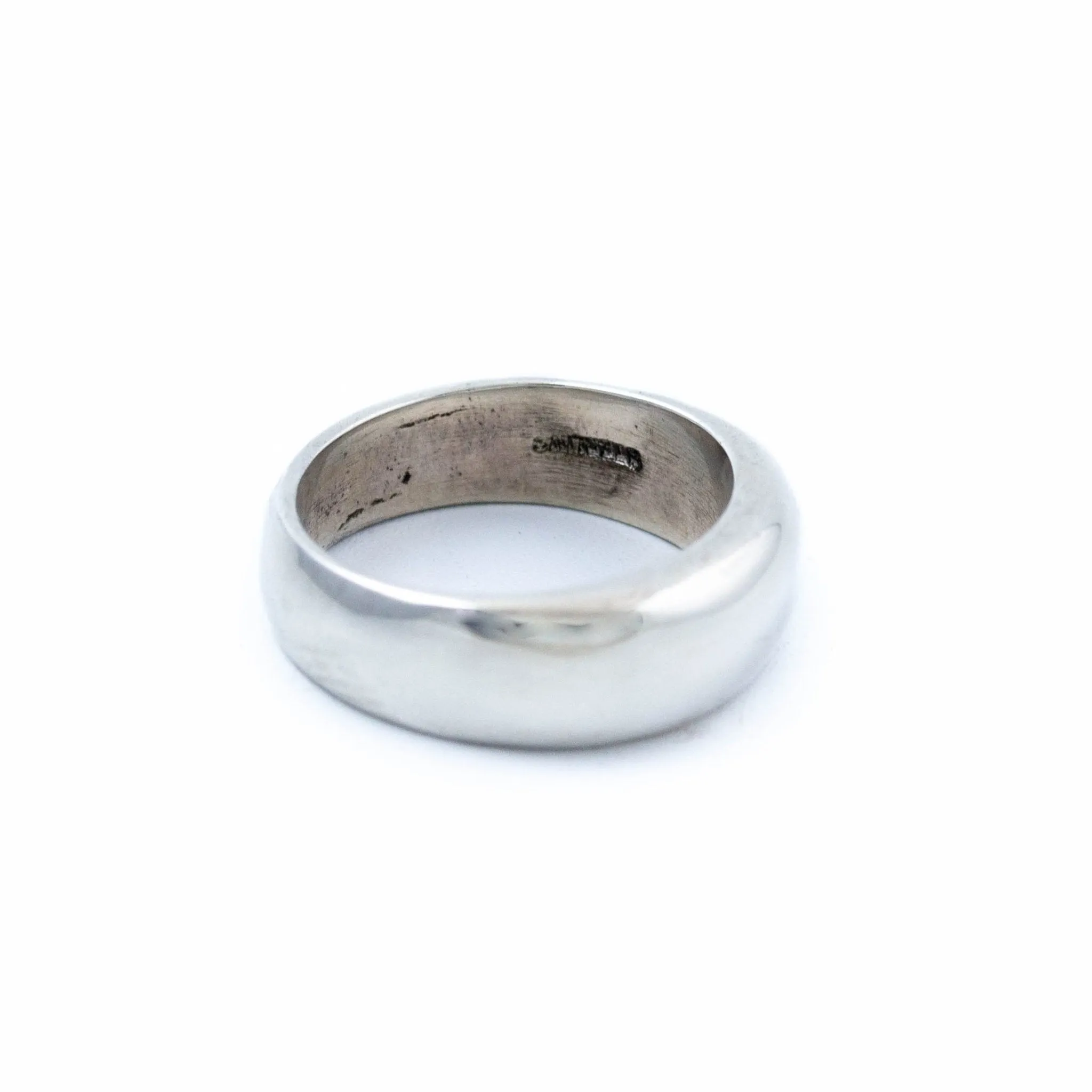 Rounded Square-Cut Silver Ring