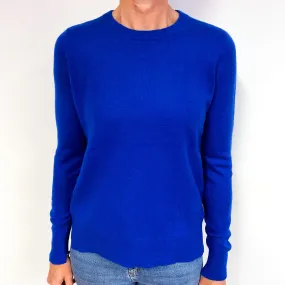 Royal Blue Cashmere Crew Neck Jumper Medium